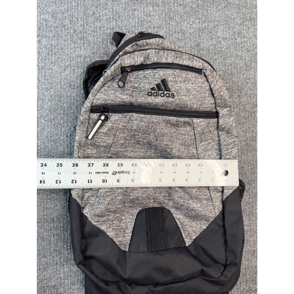 Adidas Threestripelife Backpack Gray Heather Black School Gym Travel Bag - Picture 5 of 7